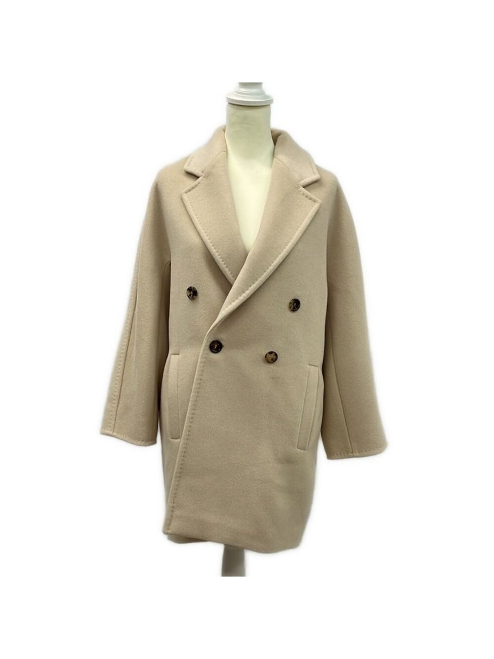Max Mara Coat Beige Long Sleeve Winter JP 34